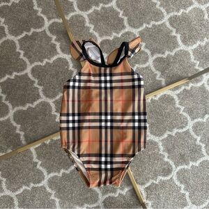 Burberry - Baby Girl One Piece Classic Check Swimsuit - size: 12M